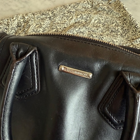 REBECCA MINKOFF Black Leather Top Handle Crossbody Handbag - Picture 5 of 5